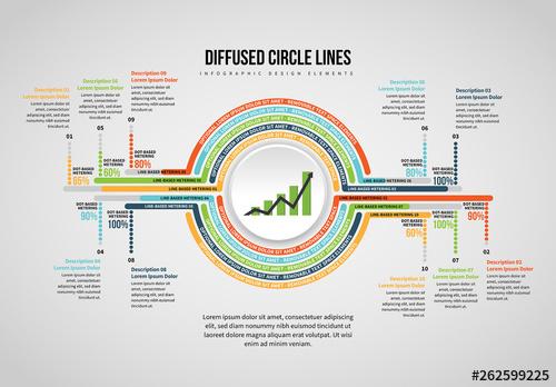 Diffused Circle Lines Infographic - 262599225 - 262599225