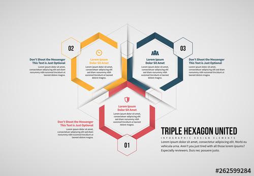 Triple Hexagon Infographic - 262599284 - 262599284