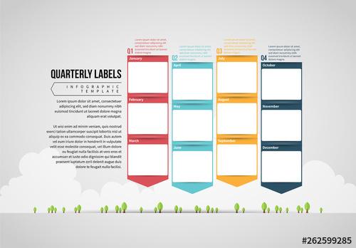 Quarterly Calendar Labels - 262599285 - 262599285