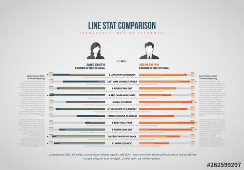 Line Stat Comparison Infographic - 262599297 - 262599297