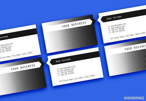 Black and White Patterned Business Card Layout with Cutout - 262605662 - 262605662