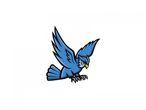 Horned Owl Swooping Mascot - horned-owl-swooping-mascot