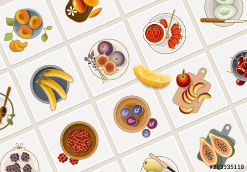 25 Colorful Fruit Icons Layout - 263935118 - 263935118