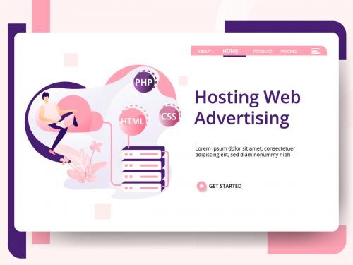 Hosting Web Advertising modern illustration vector - hosting-web-advertising-modern-illustration-vector