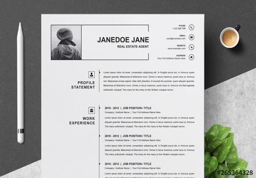 Minimalist White Resume and Cover Letter Layout - 265364328 - 265364328