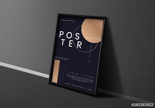 Poster Layouts with Gold Geometric Elements - 265383922 - 265383922