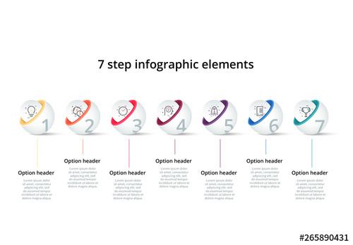 7 Step Infographic with Icons and Circles - 265890431 - 265890431