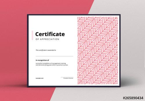 Certificate of Appreciation Layout with Red Elements - 265890434 - 265890434