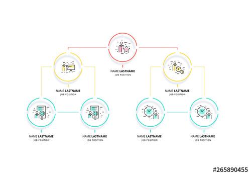 Organization Chart Infographic with Icons - 265890455 - 265890455