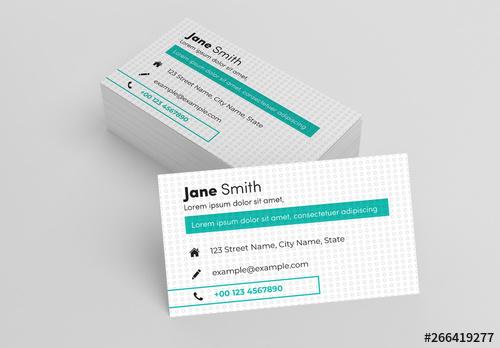 Business Card with Dotted Background Layout - 266419277 - 266419277