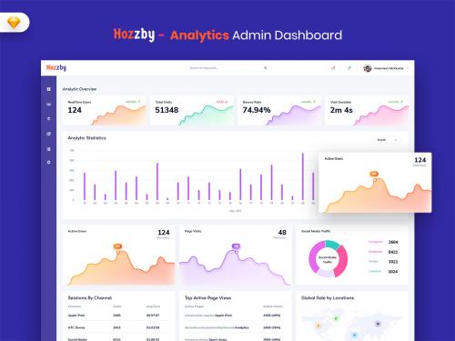 Hozzby - Analytics Admin Dashboard UI Kit (SKETCH) - hozzby-analytics-admin-dashboard-ui-kit-sketch