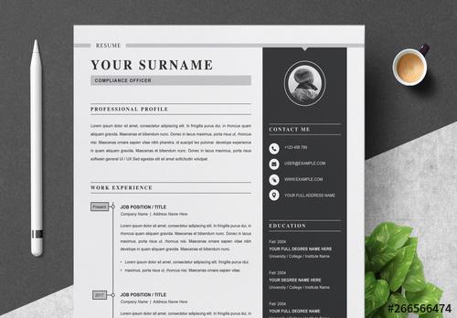 Black Sidebar Resume Layout - 266566474 - 266566474