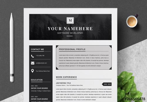 Black Resume Layout - 266566478 - 266566478