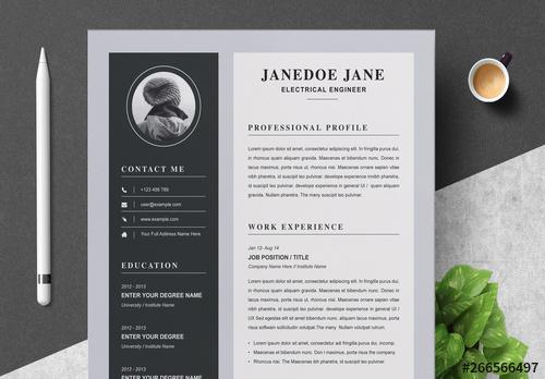 Minimalist Resume and Cover Letter Layout - 266566497 - 266566497