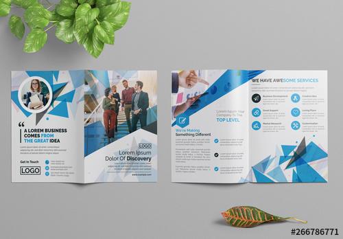 Blue Abstract Bifold Brochure Layout - 266786771 - 266786771