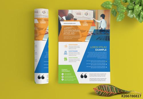 Corporate Flyer Layout with Multicolored Accents - 266786817 - 266786817