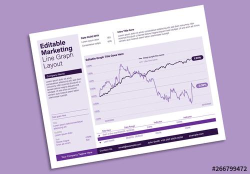 Editable Infographic with a Sidebar, Line Graph, and Purple Accents - 266799472 - 266799472