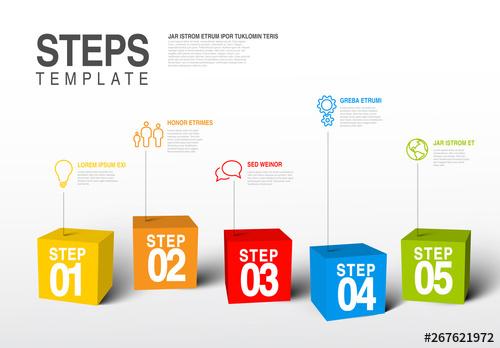 Infographic with 3D Cubes - 267621972 - 267621972