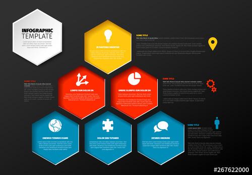 Infographic with Multicolored Hexagons - 267622000 - 267622000