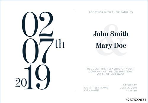 Typographic Wedding Invitation Layout - 267622031 - 267622031