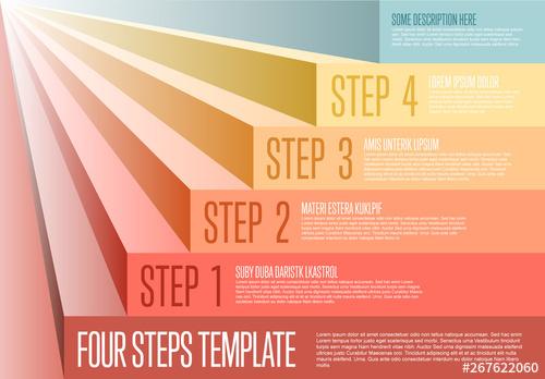 Infographic with Multicolored Steps - 267622060 - 267622060