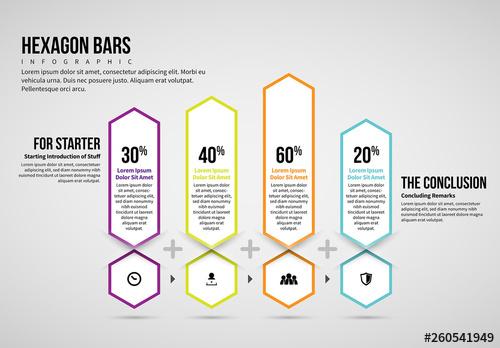 Hexagon Bars Infographic - 260541949 - 260541949