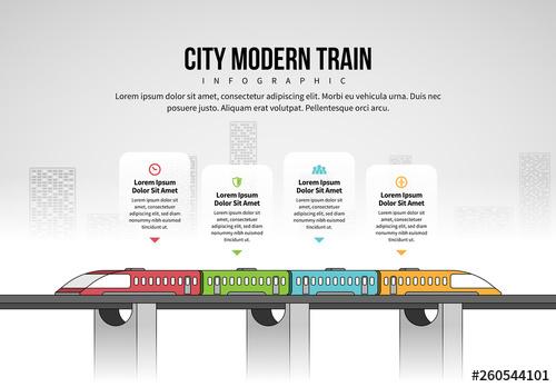 City Modern Train Infographic - 260544101 - 260544101