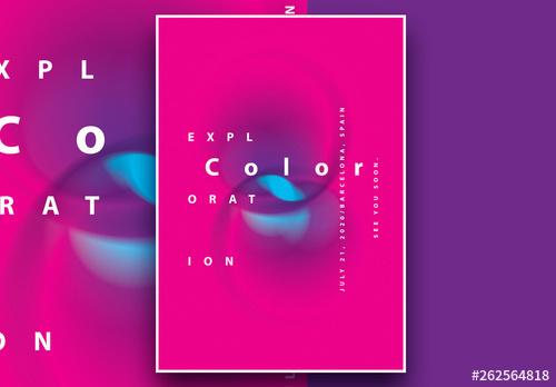 Poster Layout with Blurred Gradient Circles - 262564818 - 262564818