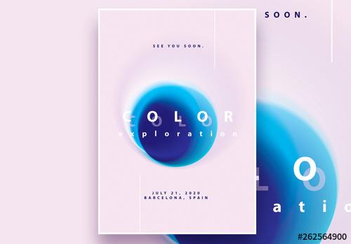 Poster Layout with Blurred Gradient Circles - 262564900 - 262564900