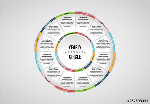 Yearly Circle Infographic - 262599331 - 262599331