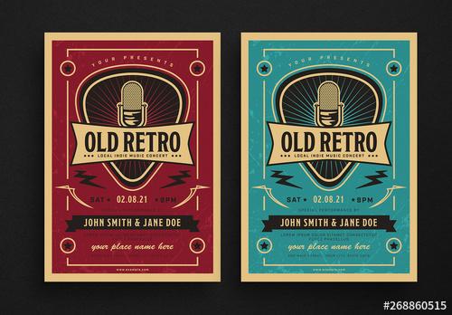 Retro Music Flyer Layout - 268860515 - 268860515