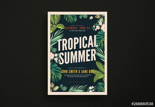 Tropical Summer Party Flyer Layout - 268860538 - 268860538