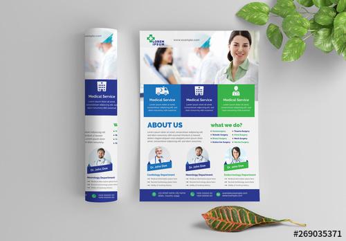 Colorful Medical Flyer Layout with Service Details - 269035371 - 269035371