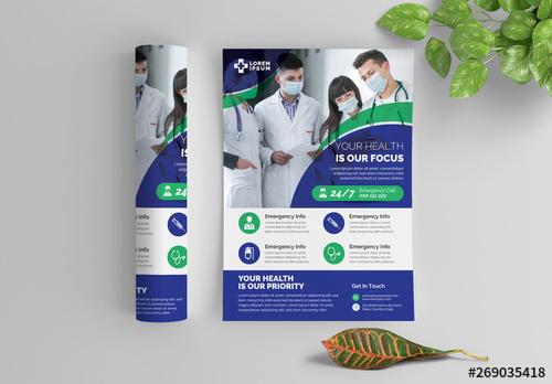 Medical Service Flyer Layout with Graphic Elements - 269035418 - 269035418