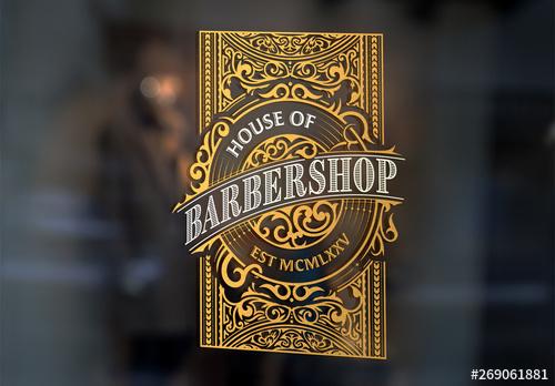 Vintage Barbershop Logo Layout - 269061881 - 269061881