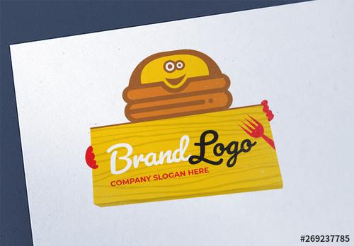 Logo Layout Design with Cartoon Burger Character - 269237785 - 269237785