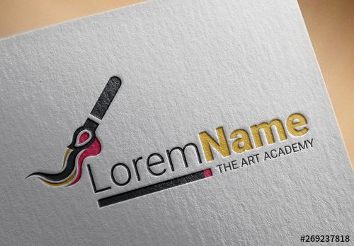 Abstract Logo Layout with Paintbrush - 269237818 - 269237818