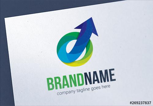 Abstract Gradient Arrow Growth Logo Layout - 269237837 - 269237837