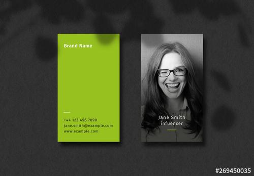 Simple Color and Photograph Two-Sided Business Card Layout - 269450035 - 269450035