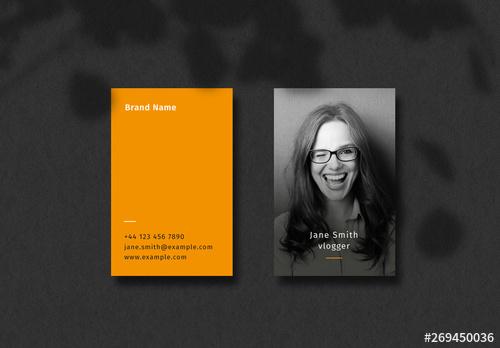 Simple Color and Photograph Two-Sided Business Card Layout - 269450036 - 269450036