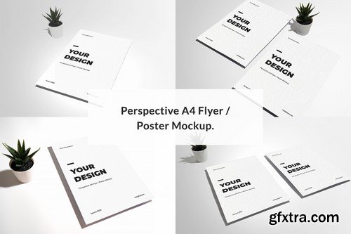 Perspective A4 Flyer  Poster Mockup