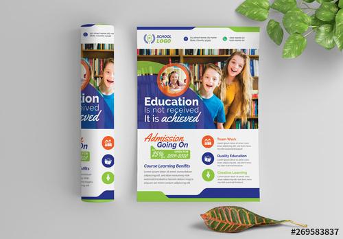 Multicolored School Flyer Layout - 269583837 - 269583837