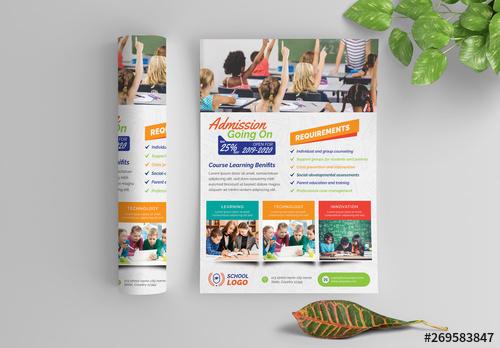 Multicolored School Flyer Layout - 269583847 - 269583847