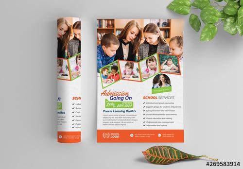 Multicolored School Flyer Layout - 269583914 - 269583914