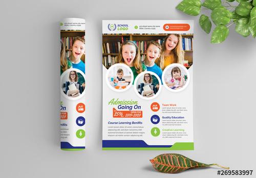 Multicolored School Flyer Layout - 269583997 - 269583997