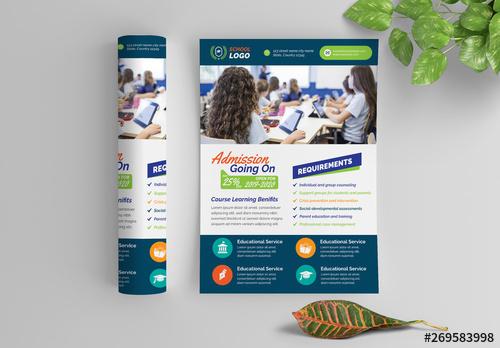 Multicolored School Flyer Layout - 269583998 - 269583998