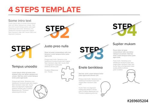 Infographic with Icons and 4 Steps - 269605204 - 269605204