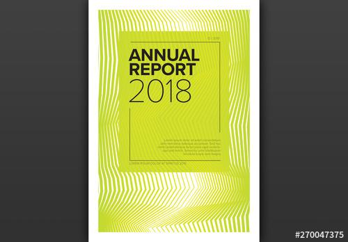 Green Annual Report Cover Layout with Zig Zags - 270047375 - 270047375