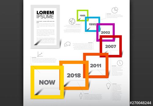 Infographic Timeline with Colorful Frames Layout - 270048244 - 270048244