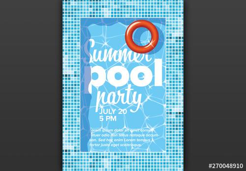 Summer Pool Party Poster Layout - 270048910 - 270048910